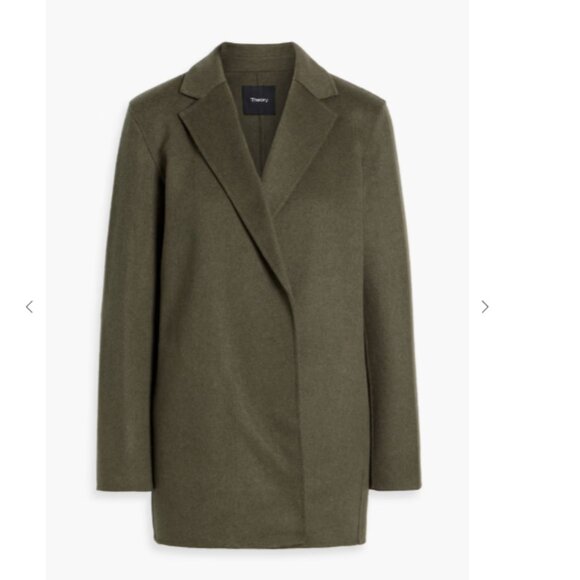 NWT Theory Open Front Wool Cashmere Blazer Jacket Coat in Hunter Green - Picture 3 of 8